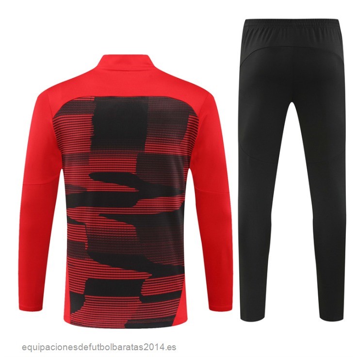 Nuevo Conjunto Completo Sudadera Entrenamiento AC Milan 24/25 Rojo Negro Baratas